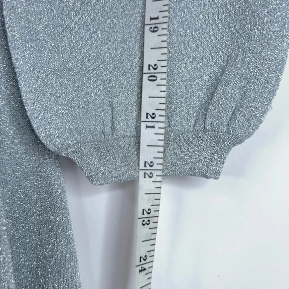 J Crew Lurex Twist Back Dress Silver Gray Midi Wool Blend Party Short Size XXS - Picture 12 of 13